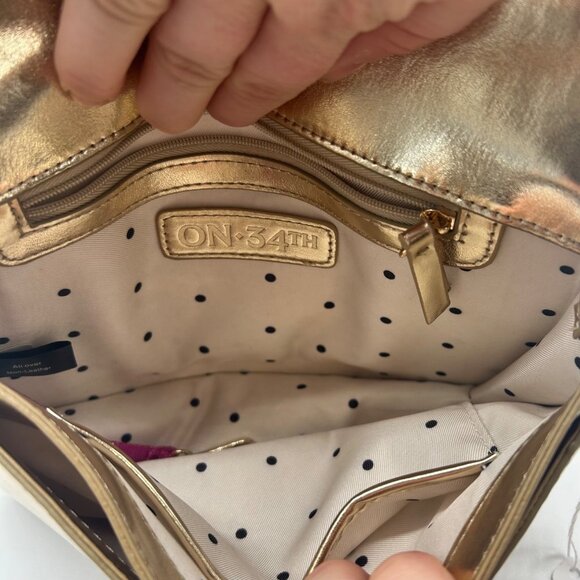 On 34th Soft Gold Rosemari Geometric Crossbody Clutch - Picture 11 of 12